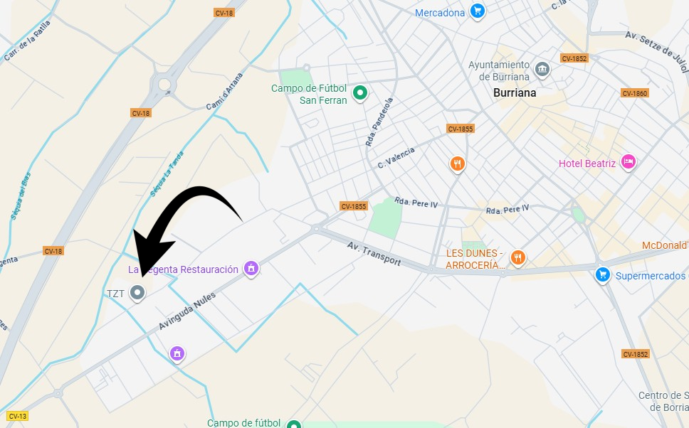 Ubicación TZT - Camino Viejo de Valencia, Burriana